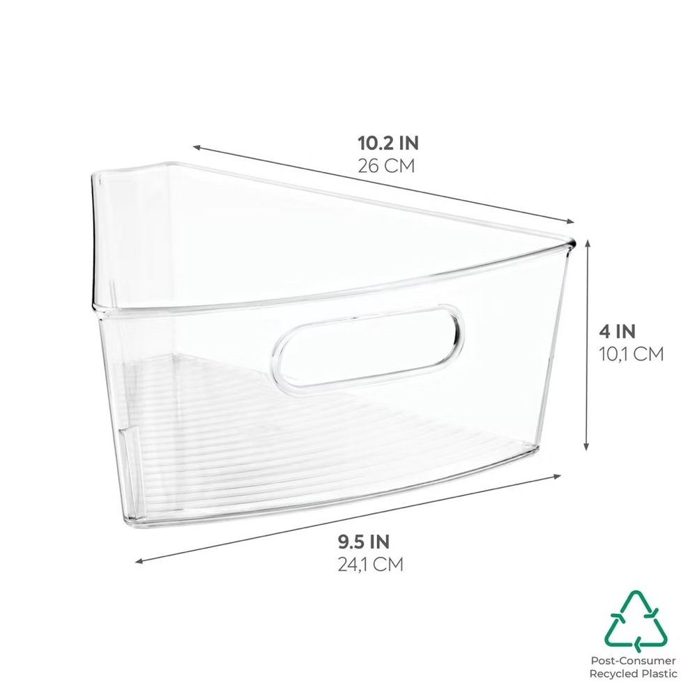 iDesign Plastic Lazy Susan Cabinet Storage Bin, clear - set of 8